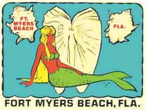 (image for) Florida (6) Ft. Myers Beach Vintage Vacation Stickers